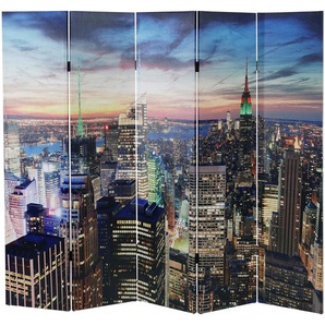 LED-Paravent Trennwand Raumteiler New York, Timer, netzbetrieben 180x200cm, 30 LEDs