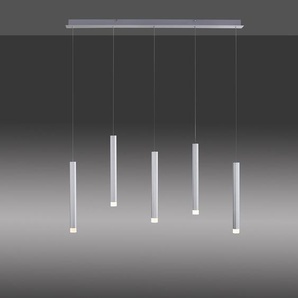 LED-Pendelleuchte Bruno II 100 x 120 x 8cm Silber/Silber Kunststoffart: Acrylglas Material: Metall, Kunststoff Metallart: Aluminium, Eisen