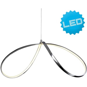LED Pendelleuchte NÄVE Loop Line Lampen Gr. Ø 32,00 cm Höhe: 120,00 cm, silberfarben (chrome) Designerlampe LED Hängeleuchten und Pendelleuchten