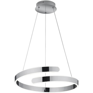 LED Pendelleuchte TRIO LEUCHTEN Parma Lampen Gr. Ø 50,0 cm Höhe: 150,0 cm, grau (chrom) LED Hängeleuchten und Pendelleuchten