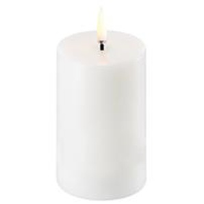 LED Pillar Kerze Nordisch Weiss Ø5 H7,5cm