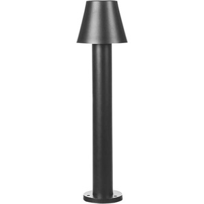 LED-Pollerleuchte Schwarz Aluminium 60 cm Hoch Modern mit Montageplatte Outdoor Garten Terrasse Einfahrt Beleuchtung Außenlampe Wegeleuchte