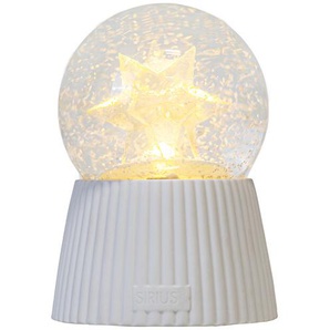 LED-Schneekugel Capella Star (Stern) Sirius Glas, Keramik weiß, 14.5 cm