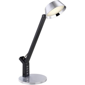 Led-Schreibtischleuchte, Schwarz, Silber, Metall, Kunststoff, 80 mm, F, 12x51.5 cm, 3-fach schaltbar, verstellbare Arme, Farben fixierbar, Farbtemperaturwechsler, Lampen & Leuchten, Innenbeleuchtung, Tischlampen, Schreibtischlampen