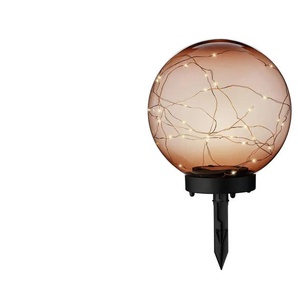 LED Solar-Bodenkugel   ¦ braun ¦ Maße (cm): H: 28  Ø: 20