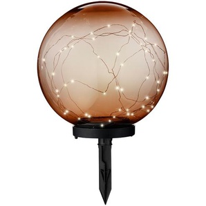 LED Solar-Bodenkugel   ¦ braun ¦ Maße (cm): H: 38  Ø: 30