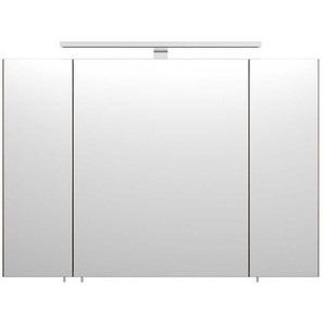 LED Spiegelschrank 90 cm breit Walnussfarben