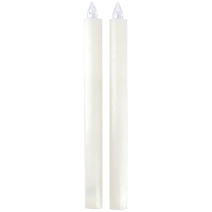 LED Stabkerze. 2er Set - creme - Wachs, Kunststoff, Kunststoff, Wachs - 25 cm - [2.0] | Möbel Kraft