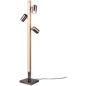 LED-Standleuchte Marley, holz/nickel, 130 cm