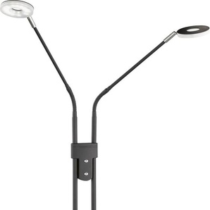 LED Stehlampe FISCHER & HONSEL Dent Lampen Gr. 2 flammig, Ø 25 cm Höhe: 25 cm, braun (sand schwarz) LED Bogenlampe Bogenlampen