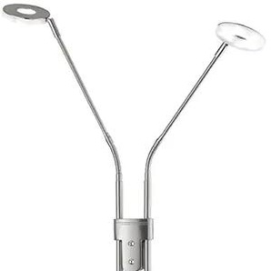 LED Stehlampe FISCHER & HONSEL Dent Lampen Gr. 2 flammig, Ø 25 cm Höhe: 150 cm, grau (nickelfarben) LED Bogenlampe Bogenlampen