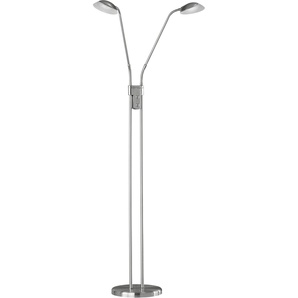 LED Stehlampe FISCHER & HONSEL Pool TW Lampen Gr. 2 flammig, Ø 32 cm Höhe: 160 cm, grau (nickelfarben) LED Bogenlampe Bogenlampen