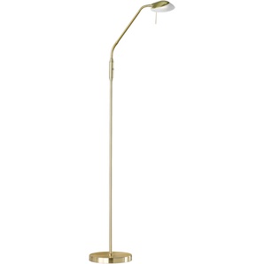 LED Stehlampe FISCHER & HONSEL Pool TW Lampen Gr. Ø 26 cm Höhe: 160 cm, grau (messingfarben) LED Bogenlampe Bogenlampen