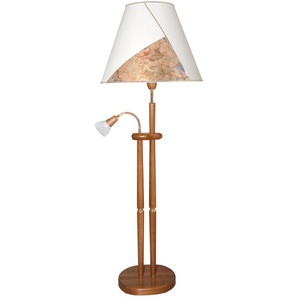 LED Stehlampe Lampen Gr. 2 flammig, Ø 55 cm Höhe: 155 cm, braun (holzfarben, natur) Standleuchten
