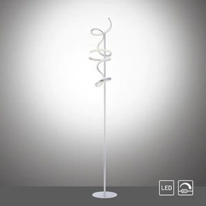 LED Stehlampe LEUCHTEN DIREKT CURLS Lampen Gr. 2 flammig, Ø 22 cm Höhe: 156 cm, silberfarben Standleuchte Standleuchten Lampen