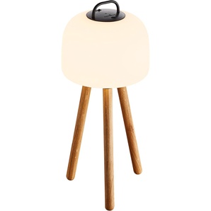 LED Stehlampe NORDLUX Kettle Lampen Gr. 1 flammig, Ø 36 cm Höhe: 68 cm, weiß (weiß, eichefarben) LED Standleuchten Stehlampen Lampen inkl. LED, Batterie, integrierter Dimmer, Außen und Innen, Eichen Fuß