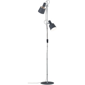 LED Stehlampe PAULMANN Haldar Leuchten Gr. 2 flammig, Höhe: 152,0 cm, grau (dunkelgrau, chromfarben) LED Standleuchten Stehlampen
