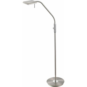 LED Stehlampe TRIO LEUCHTEN BERGAMO Lampen Gr. 1 flammig, Höhe: 135 cm, grau (nickelfarben) LED Bogenlampe Bogenlampen