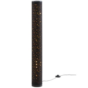 LED-Stehleuchte  1-flammig  Stoff schwarz/gold   ¦ schwarz ¦ Maße (cm): H: 103  Ø: 13