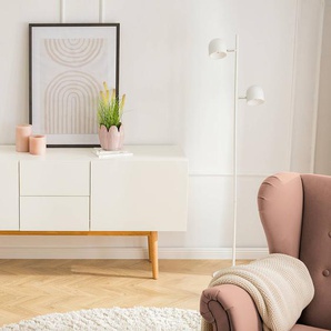 LED-Stehleuchte 30 x 140 x 23cm Weiß/Weiß Eisen, pulverbeschichtet Nicht austauschbare LEDs