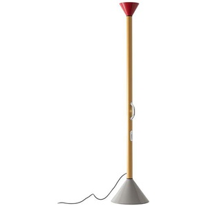 LED-Stehleuchte Callimaco Artemide grau, gelb, rot, Designer Ettore Sottsass, 200 cm