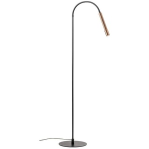 LED-Stehleuchte Drill Leuchtenkopf bronzefarben/Gestell schwarz matt braun, Designer Redo Group, 151 cm