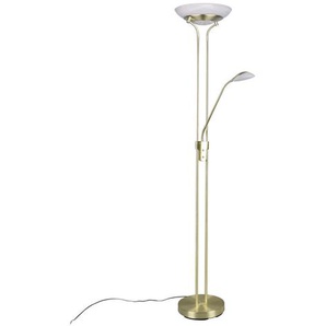Led-Stehleuchte, Messing, Metall, Glas, F,F, 32.5x180.0 cm, getrennt schaltbar, Lesearm, Flexarm, Lampen & Leuchten, Innenbeleuchtung, Stehlampen, Stehlampen Mit Leselampe