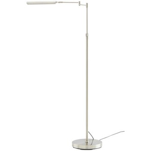 Fischer-Honsel LED-Stehleuchte Nickel matt höhenverstellbar - silber - Materialmix - 23 cm - 130 cm | Möbel Kraft