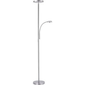 LED-Stehleuchte Hans, Nickel, Metall, Uni,Uni, F,F, 30x181 cm, getrennt schaltbar, Lesearm, Lampen & Leuchten, Innenbeleuchtung, Stehlampen, Led-deckenfluter
