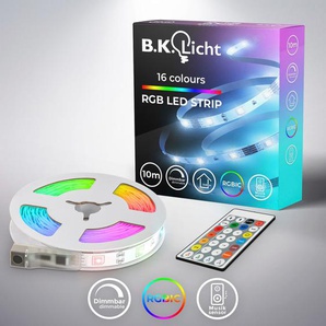 LED-Streifen B.K.LICHT RGBIC Lichterketten Gr. Flammen 300 St., Kabellänge 150,00 m x, weiß LED Streifen Lichtleiste, Band mit Farbwechse, Fernbedienung, selbstklebend