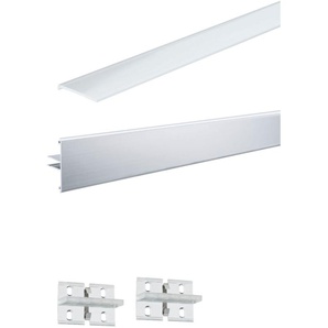 LED-Streifen PAULMANN Duo Profil Set 100 cm inkl. Clips und Diffusor Lichterketten Gr. x Gesamtlänge 1 m, grau (aluminiumfarben) LED Streifen