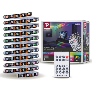 LED-Streifen PAULMANN Dynamic Rainbow RGB 3m 5W 60LEDs/m 10VA Lichterketten Gr. Dioden 180 St. Flammen 1 St., x Gesamtlänge 3 m, weiß LED Streifen