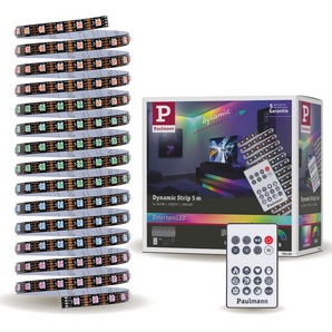 LED-Streifen PAULMANN Dynamic Rainbow RGB 5m 10,5W 60LEDs/m 15VA Lichterketten Gr. Dioden 300 St. Flammen 1 St., x Gesamtlänge 5 m, weiß LED Streifen