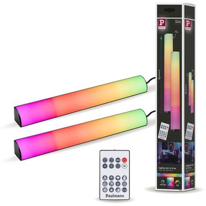 LED-Streifen PAULMANN EntertainLED Lightbar Dynamic Rainbow RGB 30x30mm 2x0,6W 2x24lm Lichterketten Gr. Dioden 36 St. Flammen 2 St., x, schwarz LED Streifen