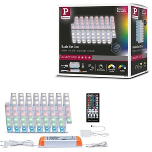 LED-Streifen PAULMANN MaxLED 1000 Basisset 3m RGBW IP44 Cover 3000K 33W 230/24V 75VA Silber Lichterketten Gr. Flammen 1 St., x, silberfarben LED Streifen RGBW