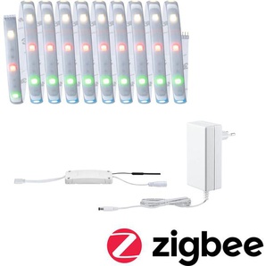 LED-Streifen PAULMANN MaxLED 250 Basisset Smart Home Zigbee IP44 15W 600 600lm Lichterketten Gr. Dioden 90 St. Flammen 1 St., x Gesamtlänge 3 m, silberfarben LED Streifen 3m, RGBW, beschichtet