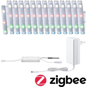 LED-Streifen PAULMANN MaxLED 250 Basisset Smart Home Zigbee IP44 22W 100 1000lm Lichterketten Gr. Dioden 150 St. Flammen 1 St., x Gesamtlänge 5 m, silberfarben LED Streifen 5m, RGBW, beschichtet