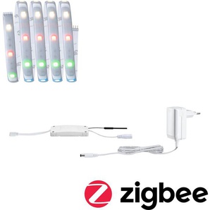 LED-Streifen PAULMANN MaxLED 250 Basisset Smart Home Zigbee IP44 9W 300l 300lm Lichterketten Gr. Dioden 45 St. Flammen 1 St., x Gesamtlänge 1,5 m, silberfarben LED Streifen 1,5m, RGBW, beschichtet