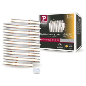LED-Streifen PAULMANN MaxLED 500 Full-Line COB Einzelstripe 2,5m Warmweiß 15W 1250lm 2700K Lichterketten Gr. Dioden 1200 St. Flammen 1 St., x Gesamtlänge 2,5 m, silberfarben LED Streifen