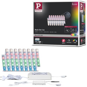 LED-Streifen PAULMANN MaxLED 500 RGBW Smart Home Zigbee 3m IP44 27W 1200lm beschichtet Lichterketten Gr. Dioden 180 St. Flammen 1 St., x Gesamtlänge 3 m, silberfarben LED Streifen