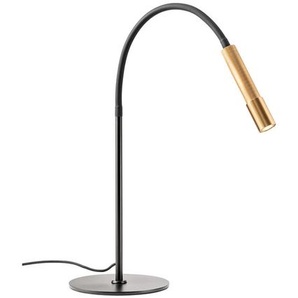 LED-Tischleuchte Drill Leuchtenkopf goldfarben/Gestell schwarz matt, Designer Redo Group, 69 cm