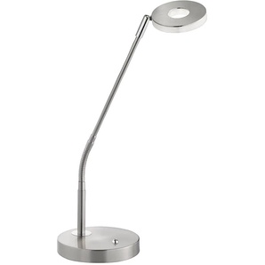 LED Tischleuchte FISCHER & HONSEL Dent Lampen Gr. 1 flammig, Ø 16 cm Höhe: 60 cm, grau (nickelfarben) LED Schreibtischlampe Tischlampen Tischleuchten Schreibtischlampen Lampen 3-Stufen-CCT Technologie