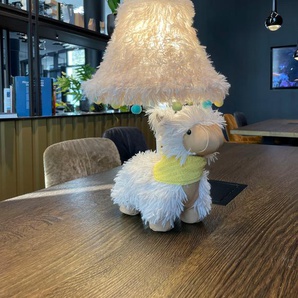 LED Tischleuchte HAPPY LAMPS FOR SMILING EYES Alma das Alpaka Lampen Gr. Höhe: 48 cm, beige Tischlampen Hochwertig, Einzigartig, Zertifiziert, Nachhaltig