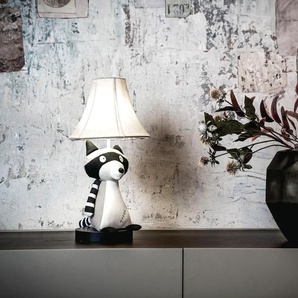 LED Tischleuchte HAPPY LAMPS FOR SMILING EYES Ben der Waschbär Lampen Gr. Höhe: 47 cm, schwarz-weiß (weiß, schwarz und grau) LED Tischlampen