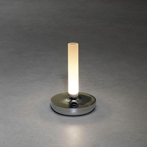 LED Tischleuchte KONSTSMIDE Biarritz Lampen Gr. Ø 13,5 cm Höhe: 20,5 cm, silberfarben (silber) LED Tischlampen Biarritz USB-Tischl. silber, 180027004000K, dimmbar