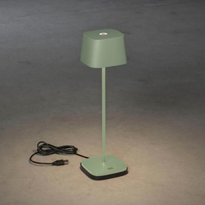 LED Tischleuchte KONSTSMIDE Capri Lampen Gr. Ø 10 cm Höhe: 36 cm, grün (grün, grau) LED Tischlampen Capri USB-Tischl. Grüngrau, 27003000K, dimmbar, eckig