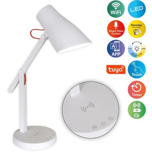LED Tischleuchte NÄVE Clever Lampen Gr. 1 flammig, Höhe: 40 cm, weiß Bürolampe Esszimmerlampe Tischlampe LED Tischlampen Lampen dimmbar, CCT, touch, Timer, Ladestation, App, WiFi, Sprachsteuerung