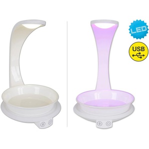 LED Tischleuchte NÄVE Grow Light Lampen Gr. 1 flammig, Ø 15,50 cm Höhe: 24,00 cm, weiß LED Tischlampen Wachstumsleuchte, Pflanzenlicht (lila) und Neutralweiß, USB-Kabel