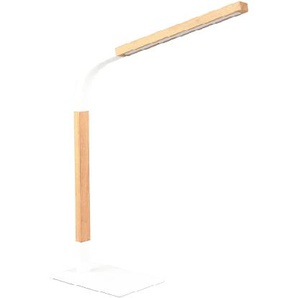 LED-Tischleuchte Norris, weiß/holz, inkl. Tochdimmer