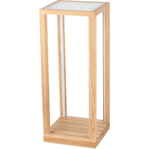 LED Tischleuchte SPOT LIGHT TAVOLI GLASS Leuchten Gr. 1 flammig, Höhe: 61,5 cm, weiß (eichefarben, weiß) Tischlampe LED Tischlampen Lampen Beistelltisch, Tischplatte aus Glas, Touch Dimmer, Eichenholz